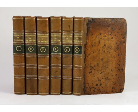 ° ° Curiosities - The Curiosities, Natural and Artificial, of the Island of Great Britain, 6 vols, 8vo, speckled calf rebacke