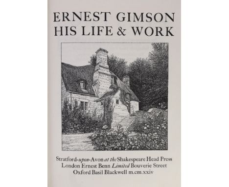 ° ° Lethaby, W. R, Powell, A.H and Griggs, F.L - Ernest Gimson: His Life and Work, one of 500, 4to, blue boards with linen sp