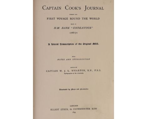 ° ° Cook, James, Capt. - Captain Cook’s Journal During His First Voyage Round the World made in H.M Bark ‘’Endeavour’’ 1768-7