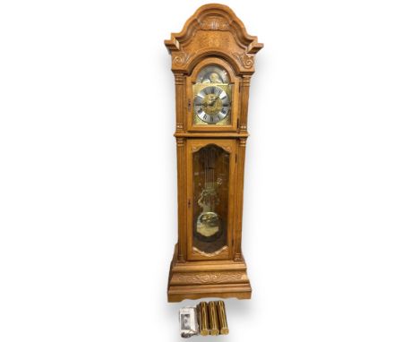 Hermle - German Made Grandfather Clock. With pendulum, three weights and keys. Originally purchased 1998 in Germany. Height 2