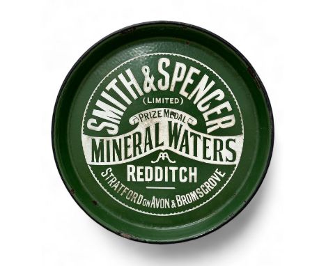 Vintage Smith &amp; Spencer Mineral Waters Drinks Tray: Redditch Stratford On Avon Bromsgrove. Very heavy metal tray: Good Co