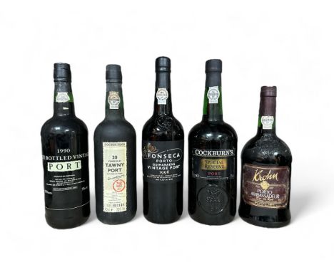 Selection of Ports to include 1996 Fonesca Porto Guimaraens Vintage Port, 1990 Late Bottled Vintage Port, Cockburn's 20 Years