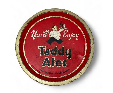 Vintage Samuel Smith's Brewery of Tadcaster West Yorkshire Taddy Ales Drinks Tray 1960: You'll Enjoy Taddy Ales. Showing sign