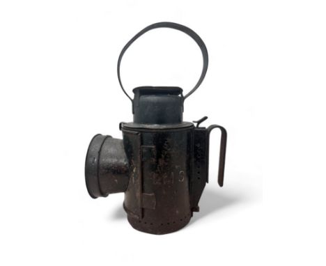 LMS railway lamp, markings to top side D218 and body side 229 21A and LMS to other side, generally good plus to good (paint d