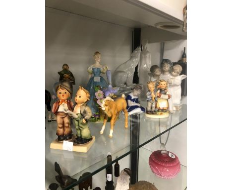 VARIOUS LLADRO, NAO, GOEBELS, DOULTON, AND OTHER FIGURINES. 