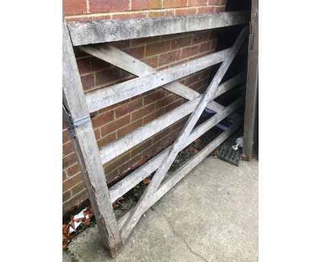 WOODEN FIVE BAR GATE. 12ft WIDE AND MATCHING SIDE GATE. 3ft WIDE
