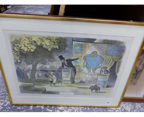 AFTER EDWARD ARDIZONNE (1900-1979).  ARR.   THE FATTEST WOMAN IN THE WORLD, A COLOUR LITHOGRAPH.   53 x 80cms.