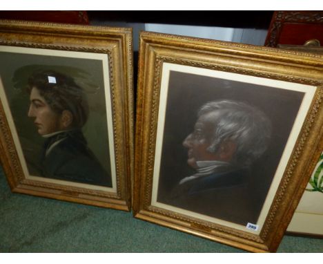 (19th. C. ENGLISH SCHOOL) PORTRAIT OF SAMUEL WILLIAM FORES. 1761-1828. SIGNED AND DATED 1825. PASTEL.. 42 x 30cms TOGETHER WI