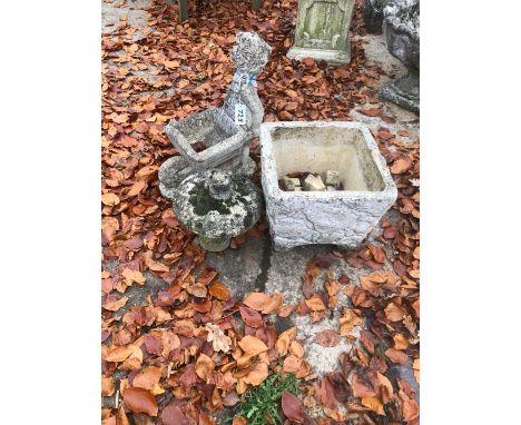 CONCRETE GARDEN FIGURE, PLANTER ETC
