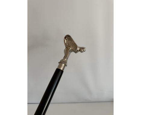 Chrome flying lady handle walking stick 