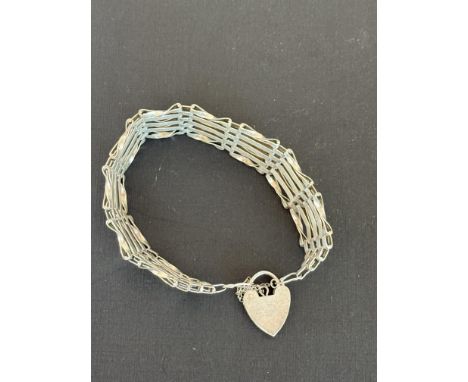 Silver 5 bar gate bracelet 