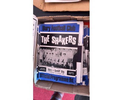 Collection of Bury F.C. football programmes from the 1960s-70s. Includes matches against Manchester City and Cardiff City. Of