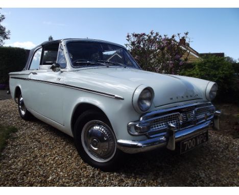 A 1962 Hillman Minx Series IIIC De Luxe convertible, registration number 700 WPG, chassis number B0215403H/HCO, pastel blue. 