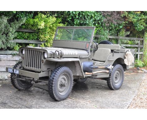 A 1952 Willys CJ-3a Jeep, registration number 895 XUN, chassis number 452GB134021, Army Khaki green. This CJ-3a Jeep was impo