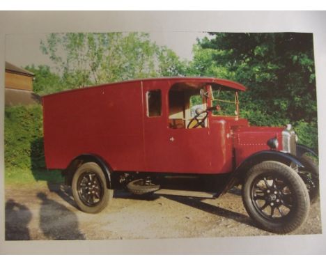A 1927 Morris LT one ton van, registration number CH 7020, red over black. This charming light commercial has been with the s