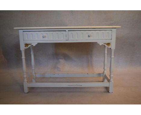 A mid century painted console table in the country antique style. H.75 W.114 D.40cm 