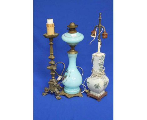 THREE VARIOUS TABLE LAMPS