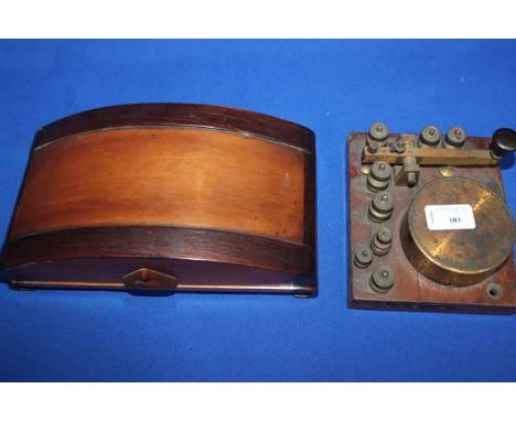 1930s CENTURY CIGARETTE BOX
of arched form; together with an electrical testing item (2)