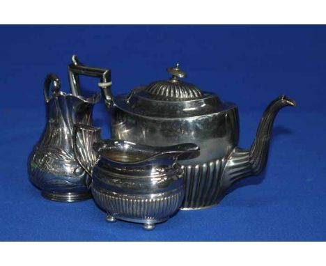 LOT OF SILVER PLATED WARE
including three piece tea service, tray, etc 
