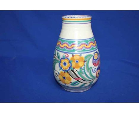 POOLE POTTERY FLORAL DECORATED VASE