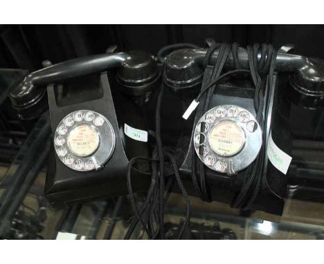 TWO VINTAGE BLACK BAKELITE TELEPHONES