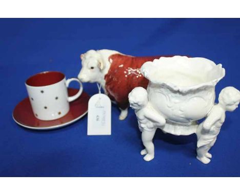 BESWICK 'CHAMPION OF CHAMPIONS' BULL FIGURE
together with two Capodimonte figures, whisky ceramic decanter, etc