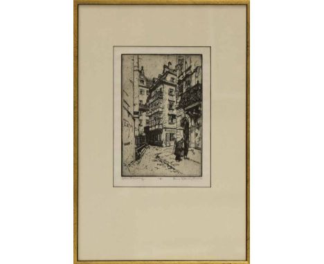 TANNA KASIMIER HOERNES (AMERICAN / AUSTRIAN 1887 - 1972), 
VIENNA
etching, signed in pencil 
25.5cm x 17cm 
Mounted, framed a