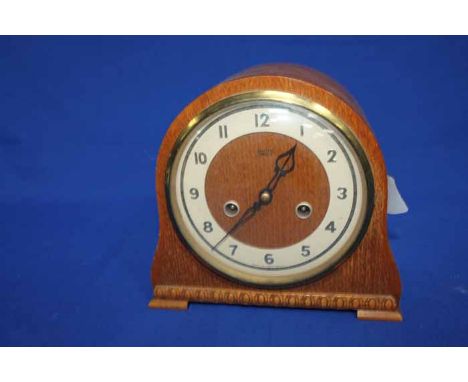 20TH CENTURY SMITHS ENFIELD MANTEL CLOCK
with Arabic numerals and arched case