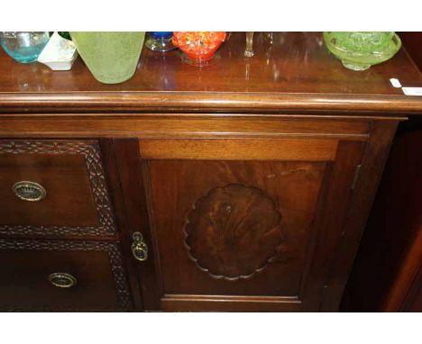 MAHOGANY SIDEBOARD 
and an oak table (2)