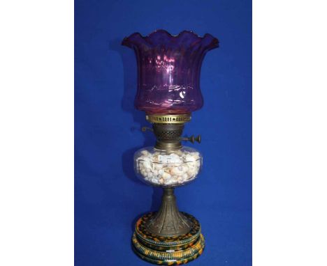 VICTORIAN OIL LAMP
with glass shade