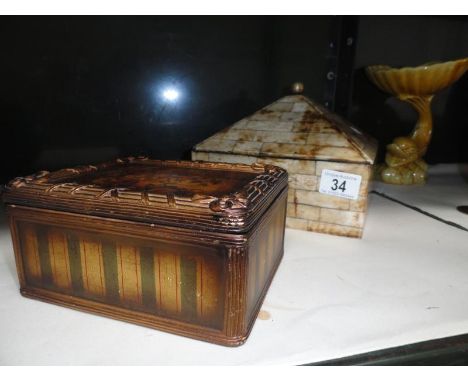 2 ornamental trinket boxes 