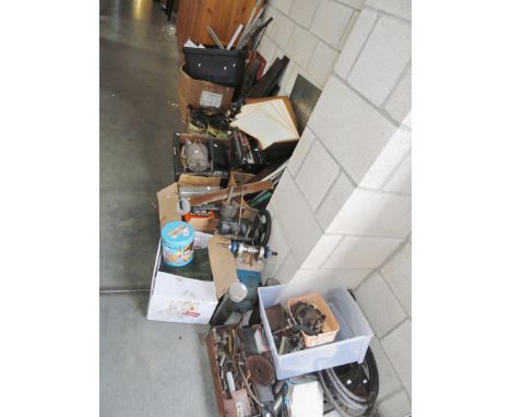 A large, heavy quantity of metal items (sheets, bars, rods, tools, castings, compressor etc).