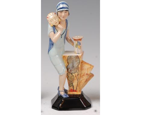 Kevin Francis - Clarice Cliff Art Deco Figure, modelled by Andy Moss, 7/250, printed backstamp verso, h.26.5cm Note: sold wit