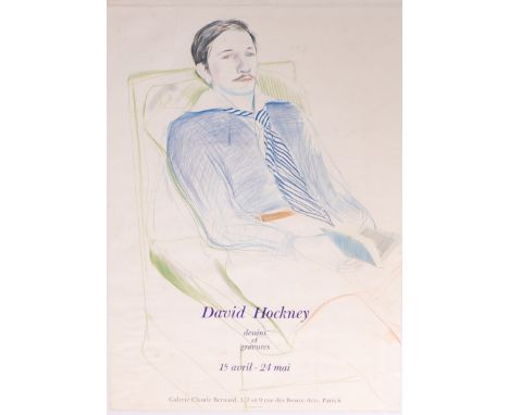 David Hockney (b.1937) - Dessins a Gravures, poster print for Galerie Claude Bernard, 5,7 et 9 rue des Beaux-Arts, Paris 6, f