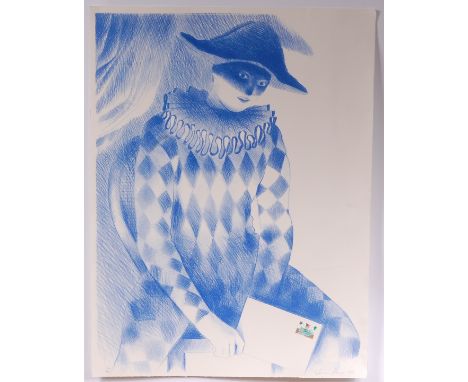 Adrian George (b.1944) - Pierrot, lithograph, signed in pencil and dated 1985 lower right, further numbered 2/50 lower left (