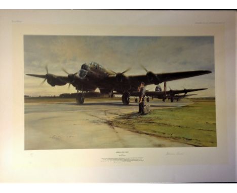 Dambusters World War Two print 20x27 titled GREEN ON GO by the artist Robert Taylor signed in pencil by the artist and Norman