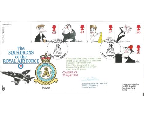 Comedians 1998 official RAF FDC57 cover. The Squadrons of the Royal Air Force signed by Squadron Leader P. K. Comer RAF Offic