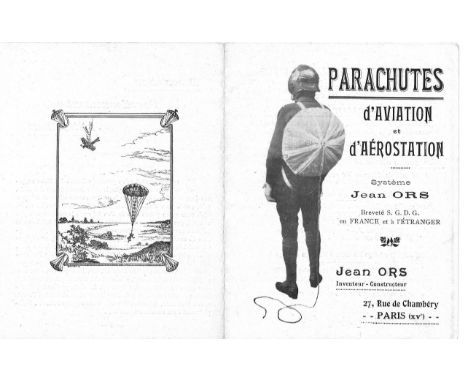 Vintage 1920s French booklet regarding the Jean Ors Parachute. Good condition Est.