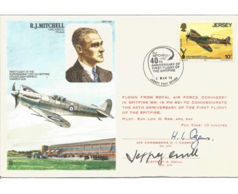 R. J. Mitchell, CBE, AMICE, FRAeS double signed official RAF First Day Cover RAFM HA1. Signed by Air Commodore H I Cozens, CB