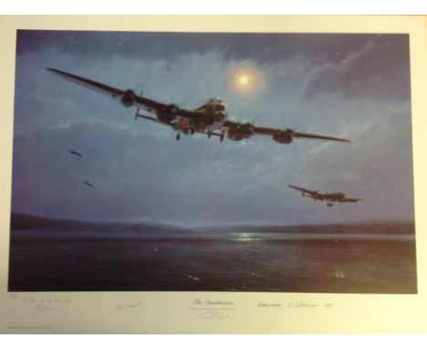 Dambusters World War Two Print 21x27 titled The Dambusters Gibson and Martins attack run 16th May 1943 by the artist Simon Sm