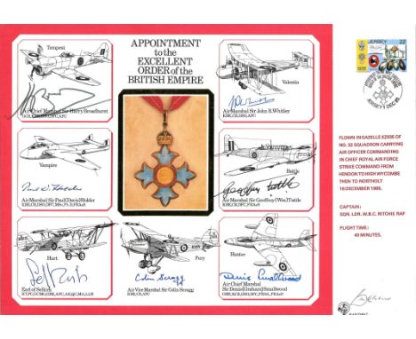 WW2 multisigned DM Cover Appointment to the Excellent Order of the British Empire signed by A. C. M Sir Harry Broadhurst, A. 