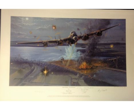 Dambusters World War Two print 19x28 titled Night of the Heroes Artist studio edition 3/5. signed in pencil by the artist Phi