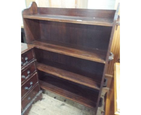 A 3' oak open book shelf 