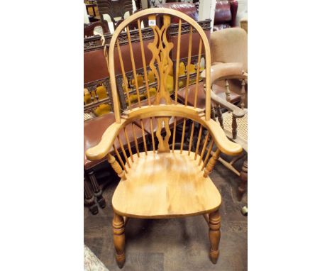 A reproduction high stick back Windsor elbow chair 