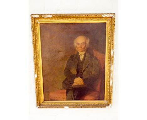 An early Victorian oil portrait of an old gentleman 52cms x 42cms approx 