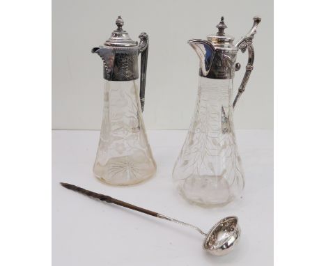 A white-metal toddy ladle (probably late 18th century) with whalebone twisted handle, together with two late 19th century con