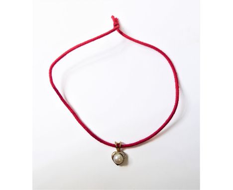  9-carat gold, pearl and diamond pendant