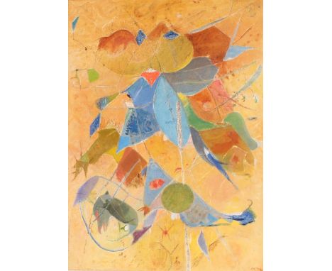 Raymond Coxon, abstract oil on board, 73cm x 53cm