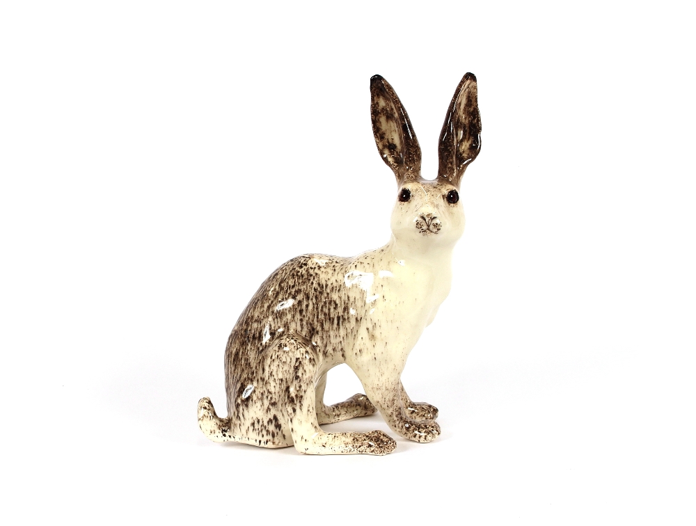 A Winstanley pottery figure of a hare, 39cm high