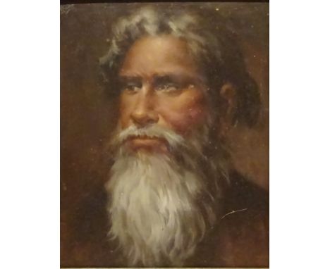 Bust Portrait of a Bearded Man, 19th/20th century oil on board unsigned 24cm x 19cm    Condition Report   Click here for furt